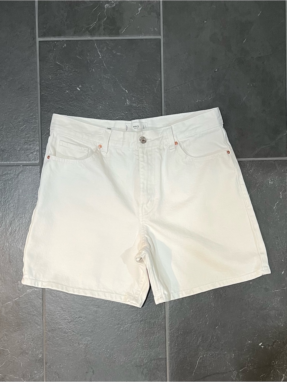 MNG Mango Denim - Womens White Casual Denim Shorts